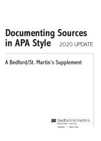 Cover image: Documenting Sources in APA Style: 2020 Update 1st edition 9781319350802