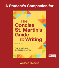 Cover image: A Student's Companion to The Concise St. Martin's Guide to Writing 9th edition 9781319372132