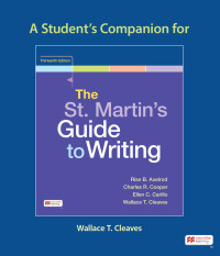 Cover image: A Student's Companion to The St. Martin's Guide to Writing 13th edition 9781319408787