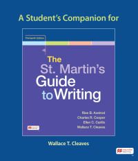 A Student's Companion to The St. Martin's Guide to Writing 13th edition ...