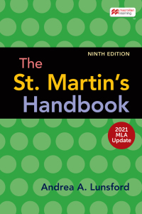 Cover image: The St. Martin's Handbook with 2021 MLA Update 9th edition 9781319454326