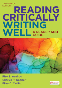Cover image: Reading Critically, Writing Well 13th edition 9781319332297