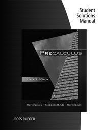 Cover image: Student Solutions Manual for Cohen/Lee/Sklar's Precalculus 7th edition 9781133385042