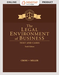 Cover image: MindTap Business Law for Cross/Miller's The Legal Environment of Business: Text and Cases 10th edition 9781337093842