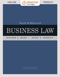 Cover image: MindTap Business Law for Mann/Roberts Smith & Roberson's Business Law, 17th Edition, [Instant Access], 2 terms (12 months) 17th edition 9781337094504