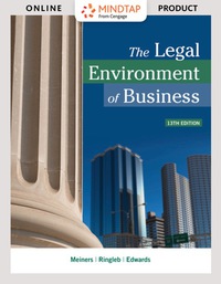 Cover image: MindTap Business Law for Meiners/Ringleb/Edwards' The Legal Environment of Business, 13th Edition, [Instant Access], 1 term (6 months) 13th edition 9781337095525