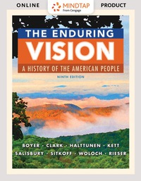 Cover image: MindTap History for Boyer/Clark/Halttunen/Kett/Salisbury/Sitkoff/Woloch/Rieser’s The Enduring Vision: A History of the American People, 9th Edition, [Instant Access], 2 terms (12 months) 9th edition 9781337113731