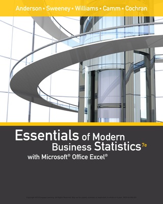 Cover image: Essentials of Modern Business Statistics with Microsoft Office Excel 7th edition 9781337669788