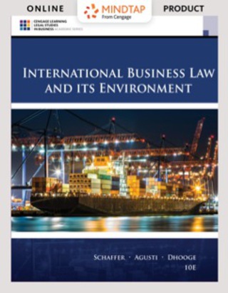 Cover image: MindTap Business Law for Schaffer/Agusti/Dhooge's International Business Law and Its Environment 10th edition 9781305972605