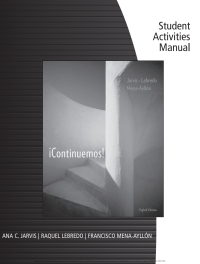 Cover image: Student Activities Manual for Jarvis/Lebredo/Mena-Ayllon's Continuemos! 8th edition 9781111831646