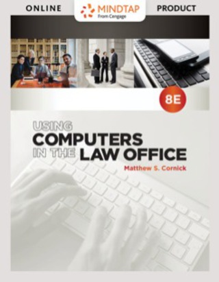 Cover image: MindTap Paralegal for Cornick's Using Computers in the Law Office, 8th Edition [Instant Access], 1 term (6 months) 8th edition 9781337688925