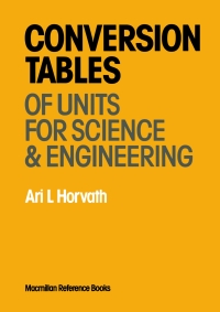 Cover image: Conversion Tables of Units in Science & Engineering 9780333408575