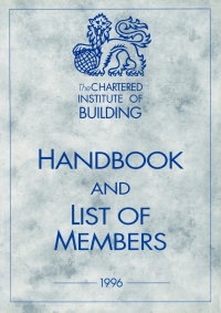 صورة الغلاف: Chartered Institute of Building Handbook and Members List 1996 9780333626283