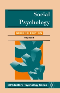 Cover image: Social Psychology 2nd edition 9780333670484