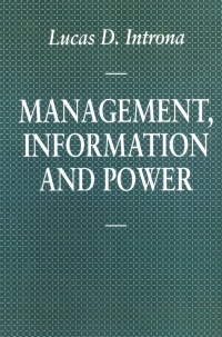 Cover image: Management, Information and Power 1st edition 9780333698709