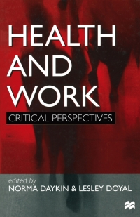 表紙画像: Health and Work 1st edition 9780333691908