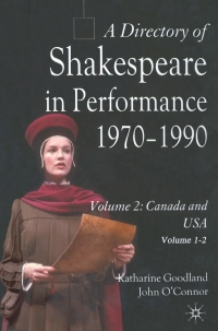 Imagen de portada: A Directory of Shakespeare in Performance 1970-1990 9780230546776