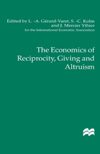 Immagine di copertina: The Economics of Reciprocity, Giving and Altruism 9780312229566