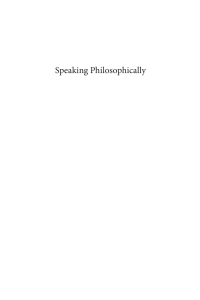 Immagine di copertina: Speaking Philosophically 1st edition 9781350160828