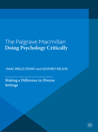 Cover image: Doing Psychology Critically 1st edition 9780333922835