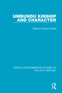 Omslagafbeelding: Umbundu Kinship and Character 1st edition 9781138495975
