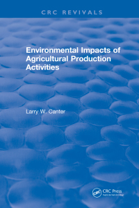 Cover image: Environmental Impact of Agricultural Production Activities 1st edition 9781315892696