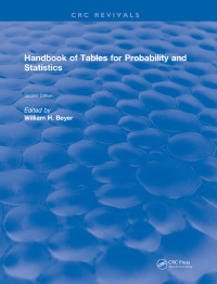 Cover image: Handbook of Tables for Probability and Statistics 2nd edition 9781315894027