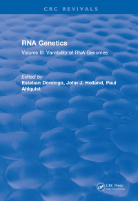 Imagen de portada: RNA Genetics 1st edition 9781315897349