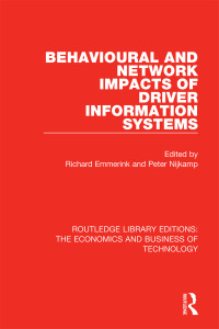 Titelbild: Behavioural and Network Impacts of Driver Information Systems 1st edition 9780815359685