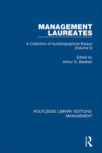 Immagine di copertina: Management Laureates 1st edition 9780815356936