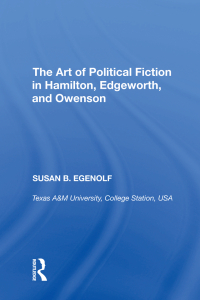Cover image: The Art of Political Fiction in Hamilton, Edgeworth, and Owenson 1st edition 9780815397465