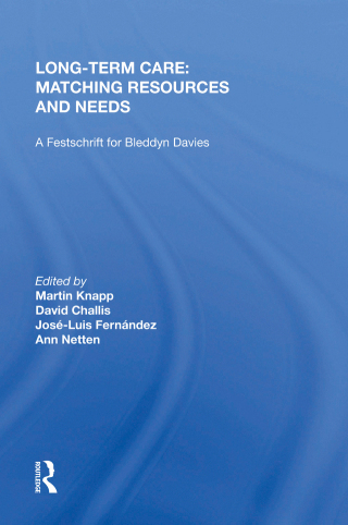 Cover image: Long-Term Care: Matching Resources and Needs 1st edition 9780815390336