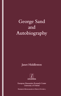 Imagen de portada: George Sand and Autobiography 1st edition 9781900755252