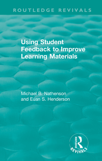 表紙画像: Using Student Feedback to Improve Learning Materials 1st edition 9780815379768