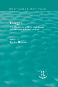 Cover image: Routledge Revivals: Energy II (1977) 1st edition 9780815376798