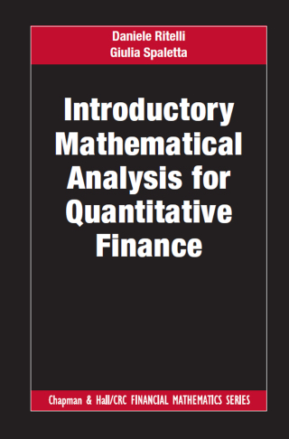 Cover image: Introductory Mathematical Analysis for Quantitative Finance 1st edition 9780815372547
