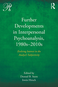 Cover image: Further Developments in Interpersonal Psychoanalysis, 1980s-2010s 1st edition 9780415714297