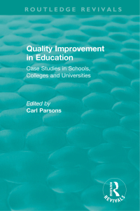 صورة الغلاف: Quality Improvement in Education 1st edition 9781138577169