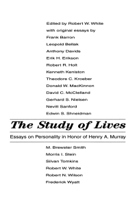 Cover image: The Study of Lives 1st edition 9780202308999