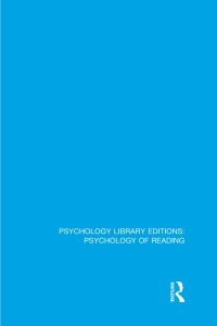Cover image: Psychology Library Editions: Psychology of Reading 1st edition 9781138080652