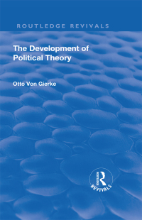 Imagen de portada: Revival: The Development of Political Theory (1939) 1st edition 9781138571198