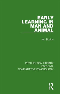 Cover image: Early Learning in Man and Animal 1st edition 9781138557352