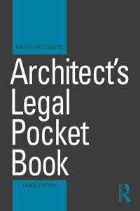 Imagen de portada: Architect's Legal Pocket Book 3rd edition 9781138506671