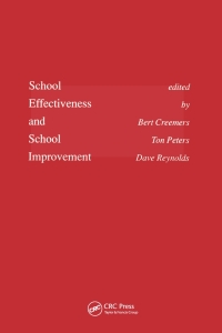 表紙画像: School Effectiveness and School Improvement 1st edition 9789026510083