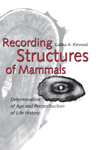 Immagine di copertina: Recording Structures of Mammals 1st edition 9789054106210
