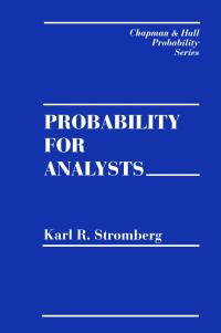 Cover image: Probability For Analysts 1st edition 9780412041716