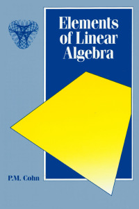 Cover image: Elements of Linear Algebra 1st edition 9780412552809
