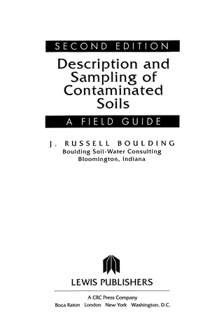 Imagen de portada: Description and Sampling of Contaminated Soils 2nd edition 9781566700504