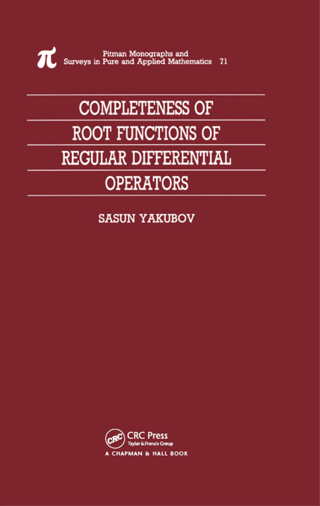 Completeness of Root Functions of Regular Differential Operators 1st Edition