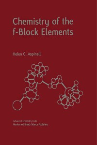 Omslagafbeelding: Chemistry of the f-Block Elements 1st edition 9789056993337